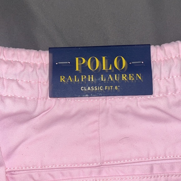 POLO RALPH LAUREN Men's Pink Classic Fit Elastic Waist Prepster 6" Chino Shorts - Picture 5 of 9